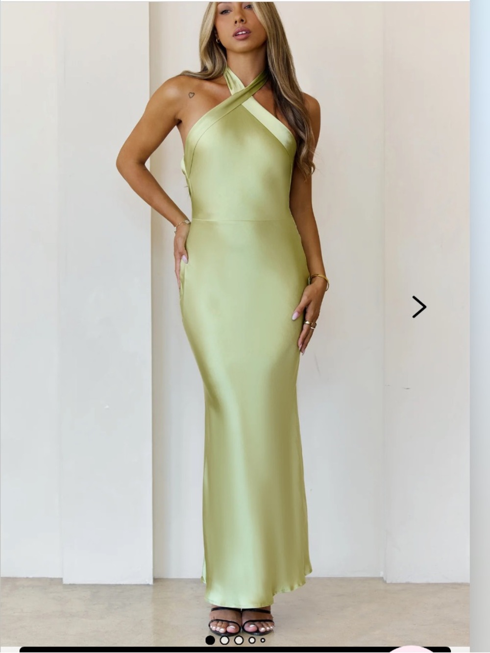 Hello Molly Majestic Girl Halter Satin Maxi Dress